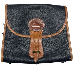 Dooney & Bourke Black Pebbled Leather Crossbody Bag - Vintage Made in USA